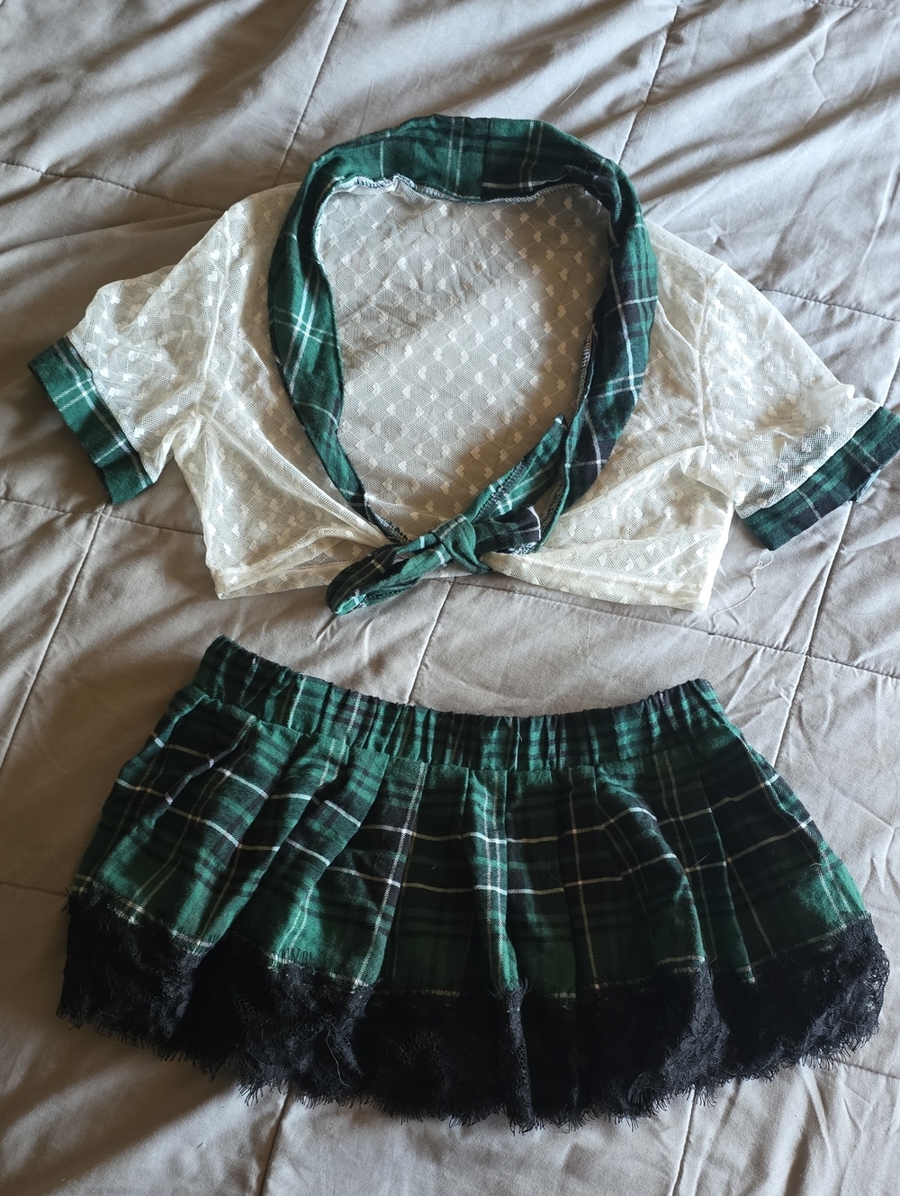Plaid Hearts Schoolgirl Outfit